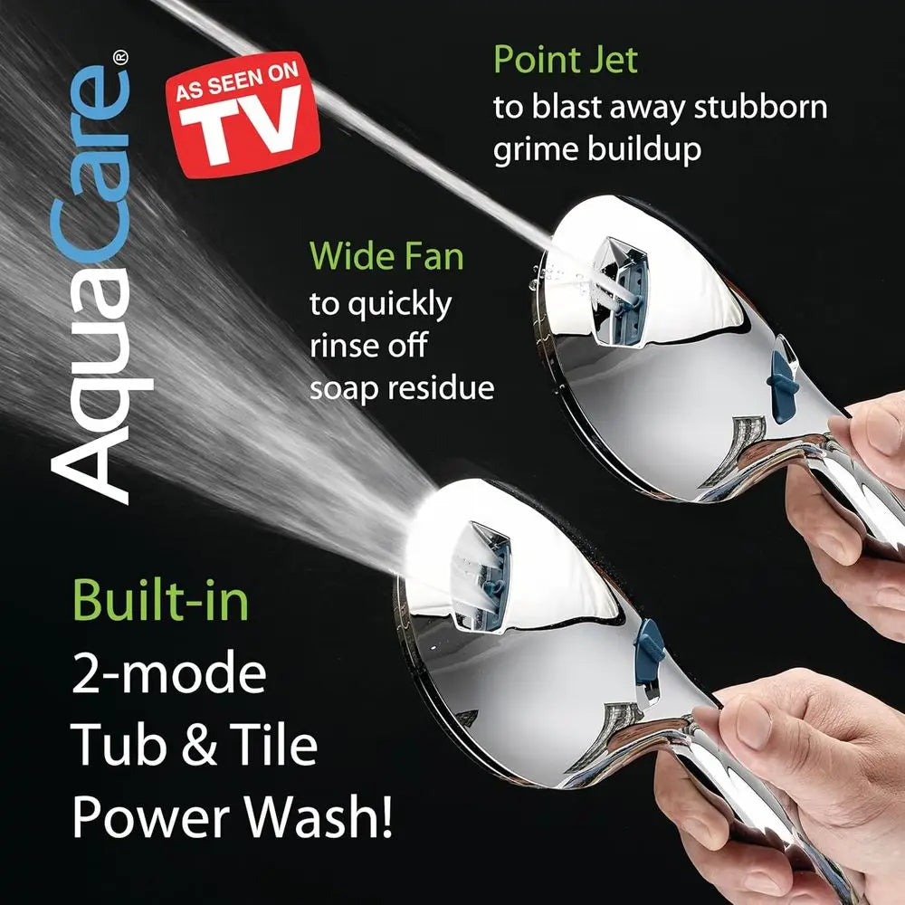 AquaCare As-Seen-On-TV High Prure 48-setting Rain & Handheld 3-way Shower Combo - Anti-clog Nozzles/Tub, Tile & Pet Power Wash/E