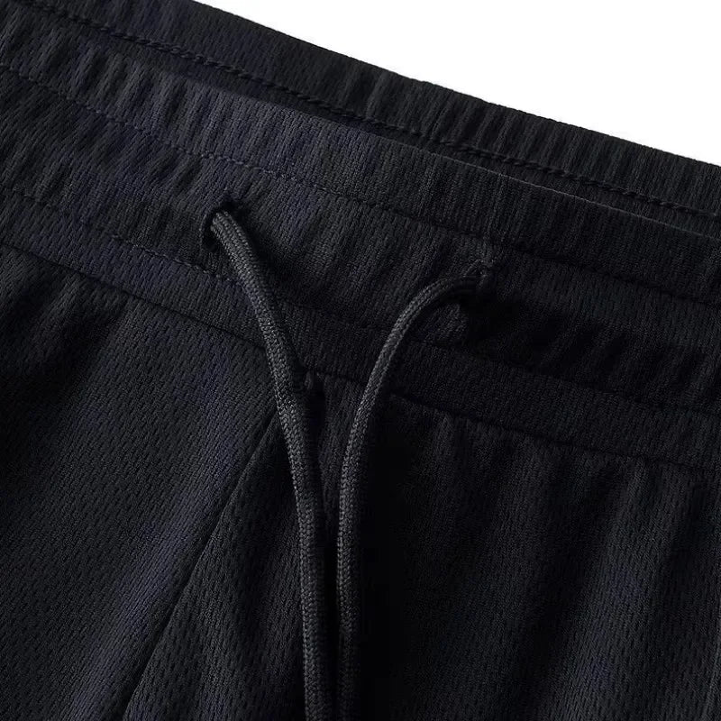 Summer Mens Casual Basketball Outfit 2 Piece Breathable Short Sleeve Tshirt and Jogging Shorts Set Street Sportwear for Men Thin