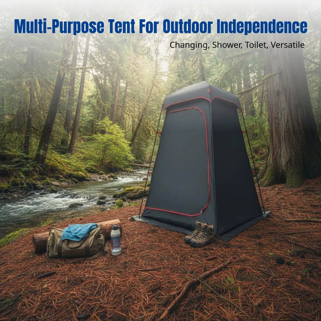 Outdoor Full Light-Blocking Privacy Changing Tent, Waterproof Shower Shelter, Portable Toilet, Multi-Use