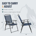 Trapper's Peak 3-Piece Folding Outdoor Patio Set Patio Chairs and Table Backyard Furniture Blue