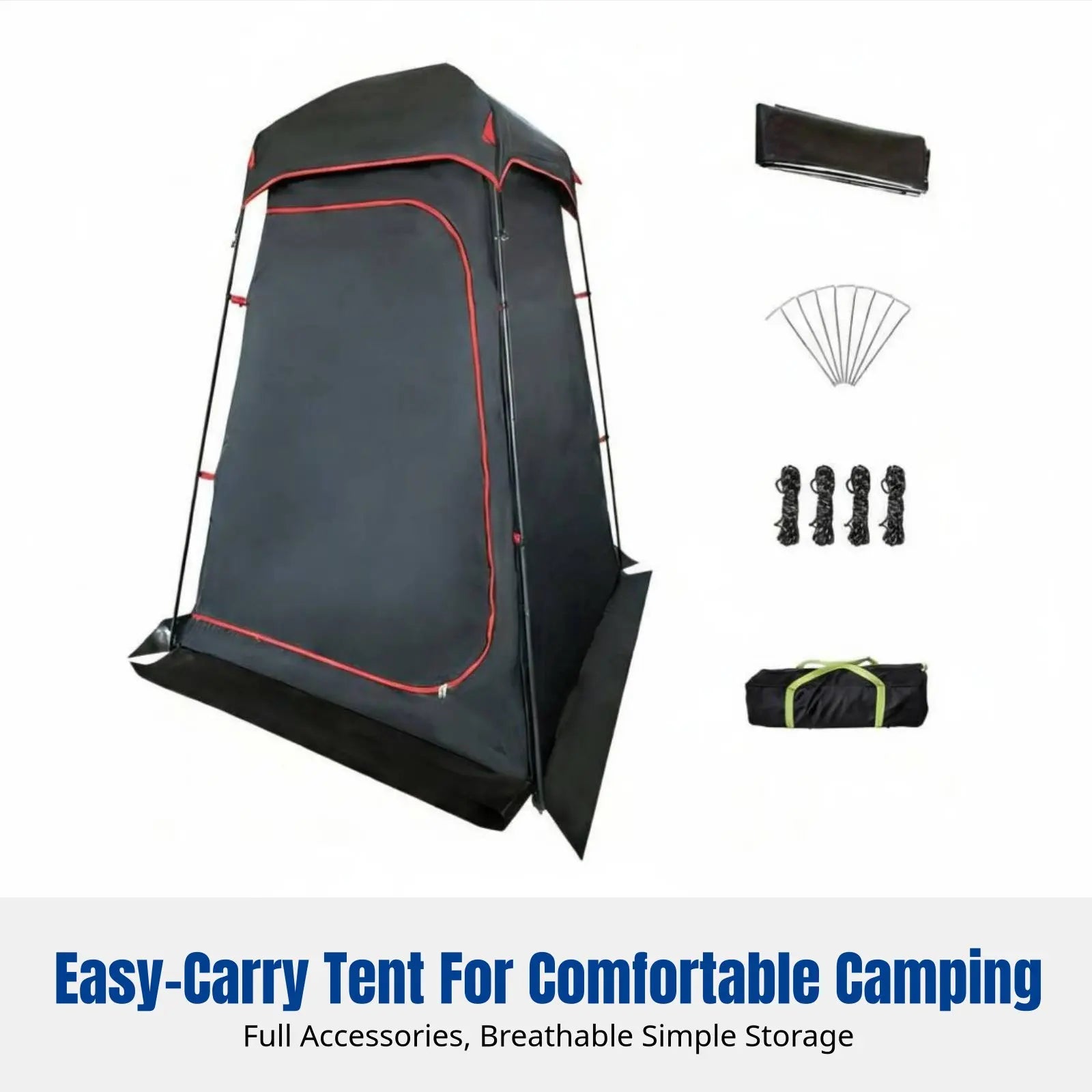 Outdoor Full Light-Blocking Privacy Changing Tent, Waterproof Shower Shelter, Portable Toilet, Multi-Use