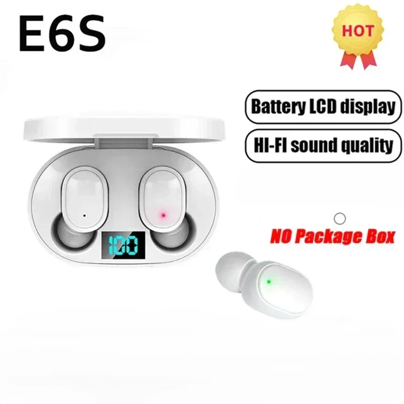 E6S Air Pro Fone Bluetooth Earphones Wireless Headphones LED Display Noise Cancelling Earbuds by Mic Wireless Bluetooth Headset