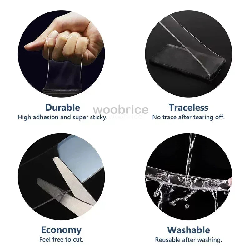 20/30/50mm Width Nano Tape 1-10m Extra Strong Double-sided Adhesive Tape Removable Waterproof Mounting Tape for Walls Poster