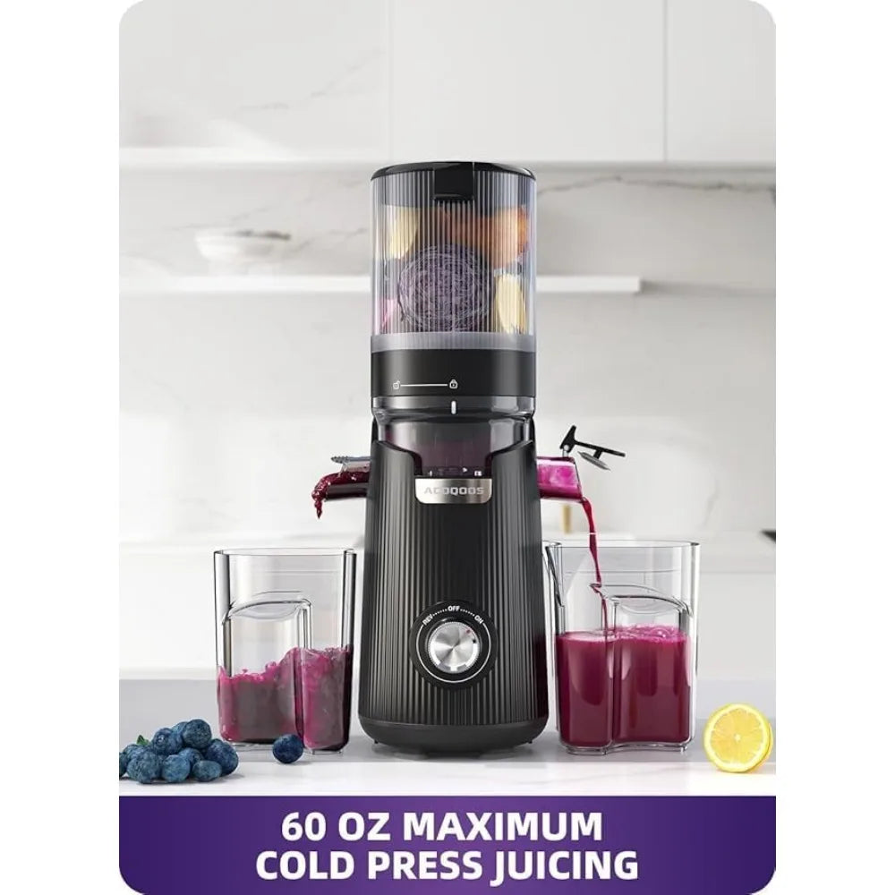 Juicer Machines, 5.3" Wide Chute for Whole Fruit and Vegetable,1.8L Auto-Feed Time-Saver, Slow Masticating High Yield