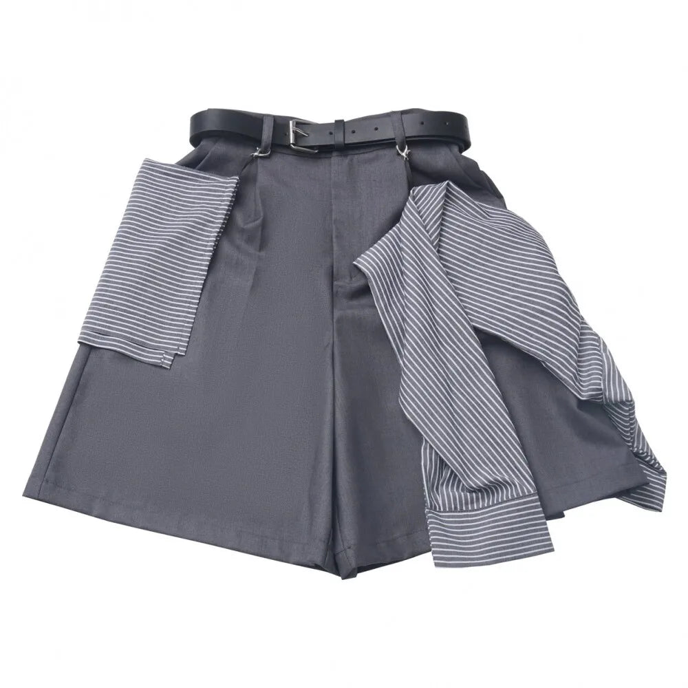 Neutral Design Vest Hooded Jacket Apricot Gray Casual Suit Summer Daily Versatile Casual Hooded Short-sleeved Jacket Shorts Suit