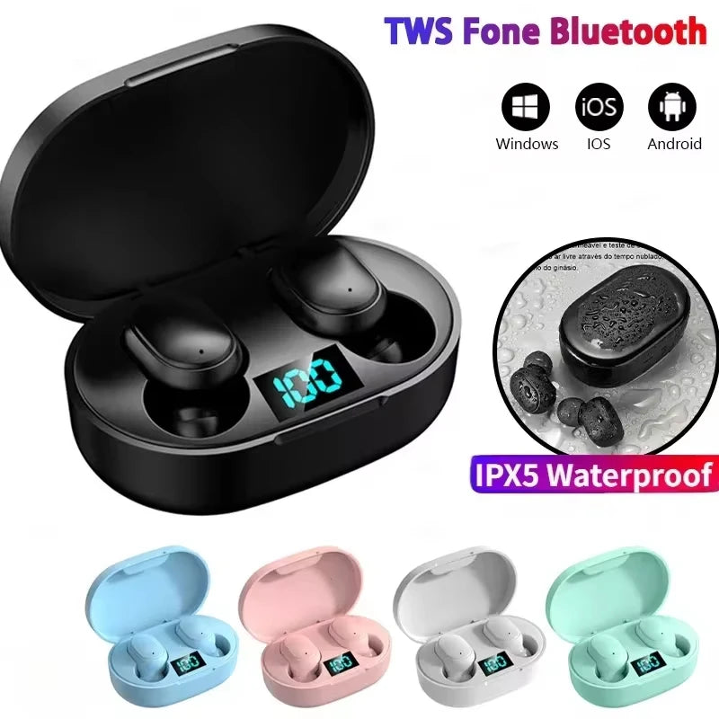 E6S Air Pro Fone Bluetooth Earphones Wireless Headphones LED Display Noise Cancelling Earbuds by Mic Wireless Bluetooth Headset