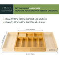 Extra Large Kitchen Utensil Holder, Bamboo Silverware Drawer Organizer, Expandable Cutlery Organizer with Knife Block