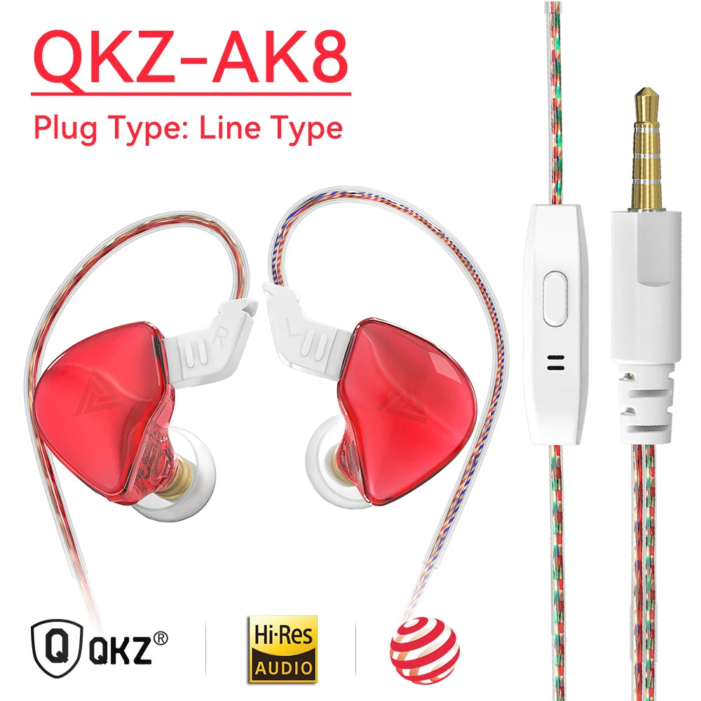Original QKZ AK6 In Ear Earphone 6 Dynamic Driver Unit Headphone With Mic Stereo Sports HIFI Subwoofer Headset Monitor Earbuds