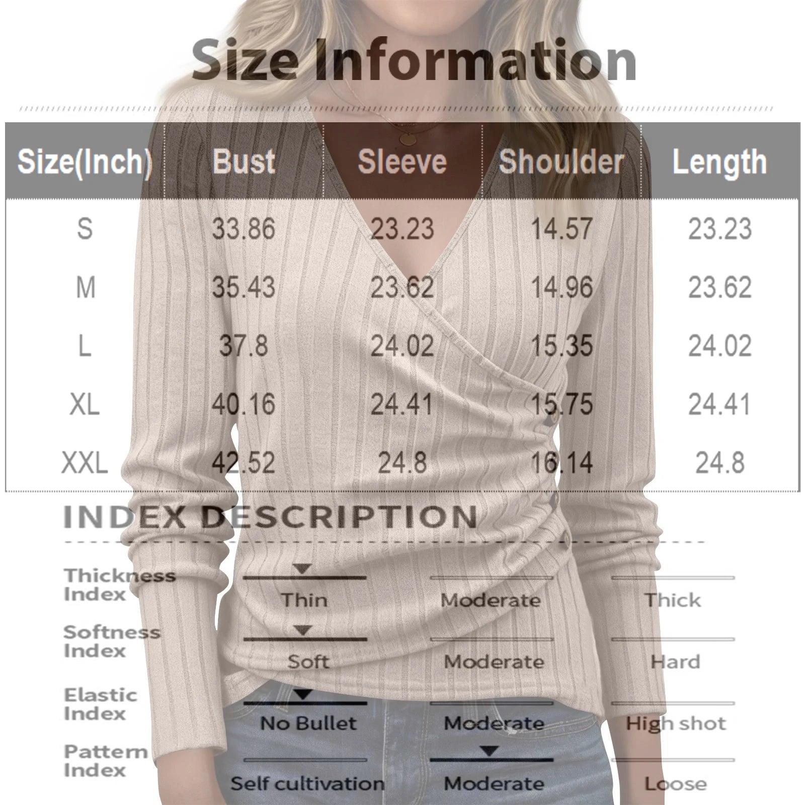 Women Daily Comfortable Pullover Casual Long Sleeve V Neck Solid Color Top Female Spring Outdoor Daily Fashion Cozy Clothes