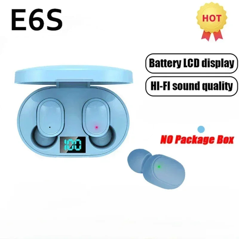 E6S Air Pro Fone Bluetooth Earphones Wireless Headphones LED Display Noise Cancelling Earbuds by Mic Wireless Bluetooth Headset