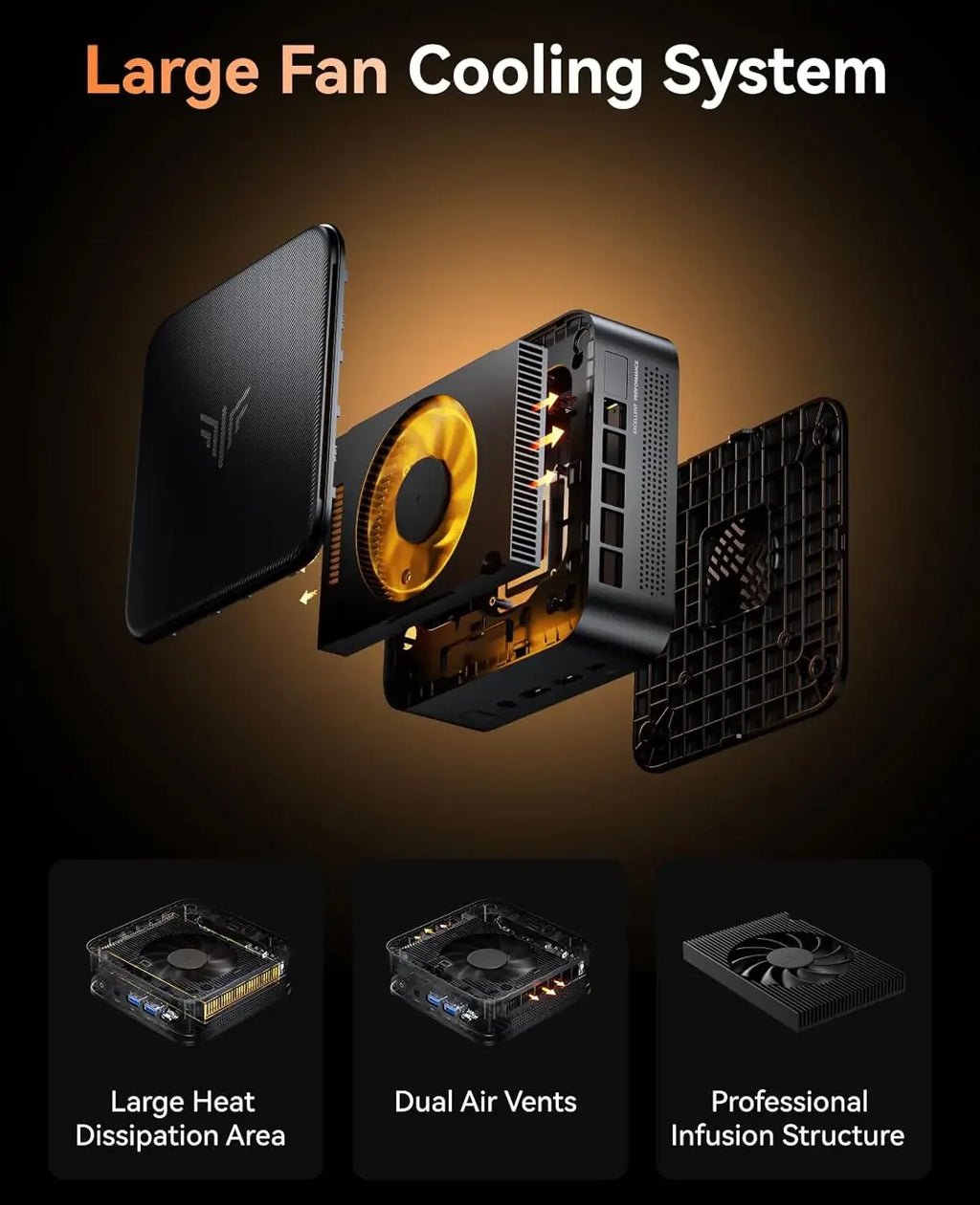 Mini PC with AMD 7 PRO 5875U, 16GB DDR4 512GB M.2 SSD Mini Computer, Mini Gaming PC with USB Type-C, Desktop Computer Supports
