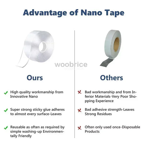 20/30/50mm Width Nano Tape 1-10m Extra Strong Double-sided Adhesive Tape Removable Waterproof Mounting Tape for Walls Poster